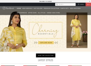 How fashor.com looks like on a tablet such as an iPad.