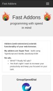 How fastaddons.com looks like on a mobile device such as an iPhone.