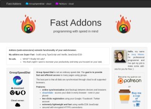 How fastaddons.com looks like on a tablet such as an iPad.