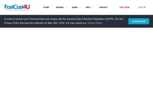 How fastcast4u.com looks like on a tablet such as an iPad.