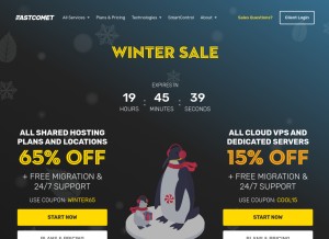 How fastcomet.com looks like on a tablet such as an iPad.
