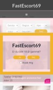 How fastescort69.dk looks like on a mobile device such as an iPhone.