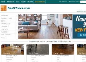 How fastfloors.com looks like on a tablet such as an iPad.