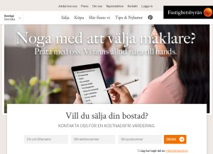 How fastighetsbyran.se looks like on a tablet such as an iPad.