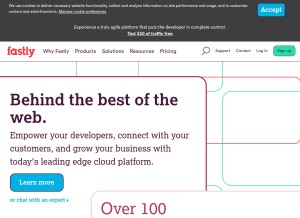 How fastly.com looks like on a tablet such as an iPad.