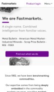 How fastmarkets.com looks like on a mobile device such as an iPhone.