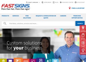 How fastsigns.com looks like on a tablet such as an iPad.