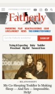 How fatherly.com looks like on a mobile device such as an iPhone.