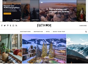 How fathomaway.com looks like on a tablet such as an iPad.