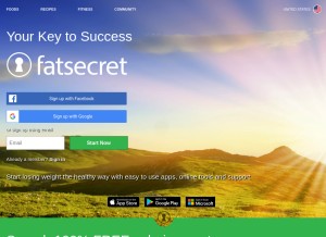 How fatsecret.com looks like on a tablet such as an iPad.