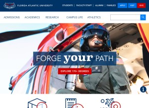 How fau.edu looks like on a tablet such as an iPad.