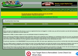 How faunaclassifieds.com looks like on a tablet such as an iPad.