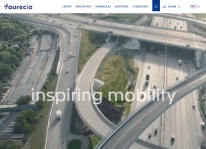 How faurecia.com looks like on a tablet such as an iPad.