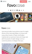 How favocase.com looks like on a mobile device such as an iPhone.