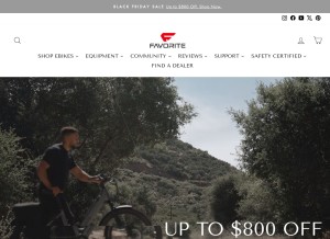 How favoritebikes.com looks like on a tablet such as an iPad.