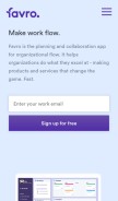 How favro.com looks like on a mobile device such as an iPhone.