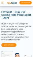 How favtutor.com looks like on a mobile device such as an iPhone.