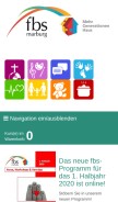 How fbs-marburg.de looks like on a mobile device such as an iPhone.
