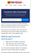 How fbvidgo.com looks like on a mobile device such as an iPhone.