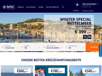 Desktop screenshot for msc-kreuzfahrten.de