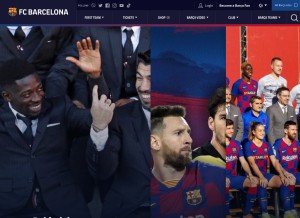 How fcbarcelona.com looks like on a tablet such as an iPad.