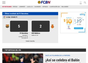 How fcbarcelonanoticias.com looks like on a tablet such as an iPad.