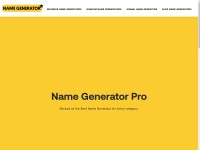 Desktop screenshot for namegeneratorpro.com