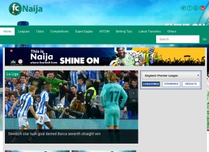 How fcnaija.com looks like on a tablet such as an iPad.