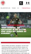 How fcstpauli.com looks like on a mobile device such as an iPhone.