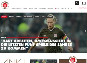 How fcstpauli.com looks like on a tablet such as an iPad.