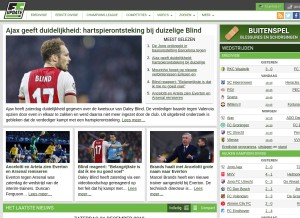 How fcupdate.nl looks like on a tablet such as an iPad.