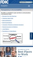 How fdic.gov looks like on a mobile device such as an iPhone.