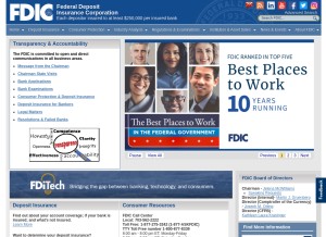 How fdic.gov looks like on a tablet such as an iPad.