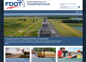 How fdot.gov looks like on a tablet such as an iPad.