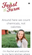 How feastandfarm.com looks like on a mobile device such as an iPhone.