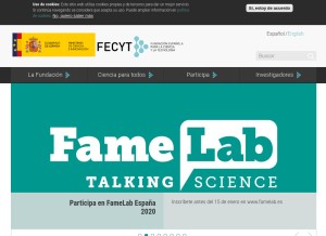 How fecyt.es looks like on a tablet such as an iPad.
