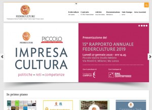 How federculture.it looks like on a tablet such as an iPad.