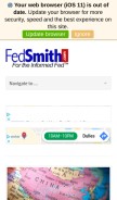 How fedsmith.com looks like on a mobile device such as an iPhone.