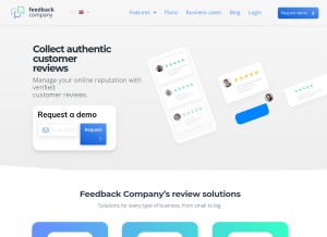 How feedbackcompany.com looks like on a tablet such as an iPad.