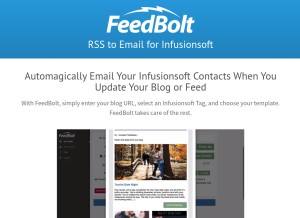 How feedbolt.com looks like on a tablet such as an iPad.