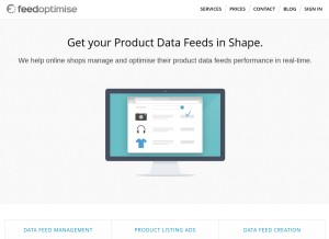 How feedoptimise.com looks like on a tablet such as an iPad.