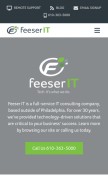 How feeser.com looks like on a mobile device such as an iPhone.