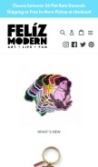 How felizmodern.com looks like on a mobile device such as an iPhone.