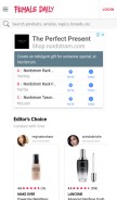 How femaledaily.com looks like on a mobile device such as an iPhone.