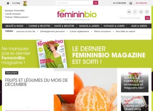 How femininbio.com looks like on a tablet such as an iPad.
