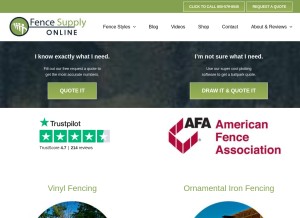 How fencesupplyonline.com looks like on a tablet such as an iPad.