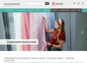 How fenomengardinen.de looks like on a tablet such as an iPad.