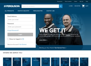 How ferguson.com looks like on a tablet such as an iPad.