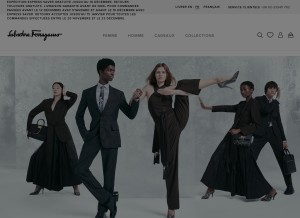 How ferragamo.com looks like on a tablet such as an iPad.