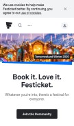 How festicket.com looks like on a mobile device such as an iPhone.